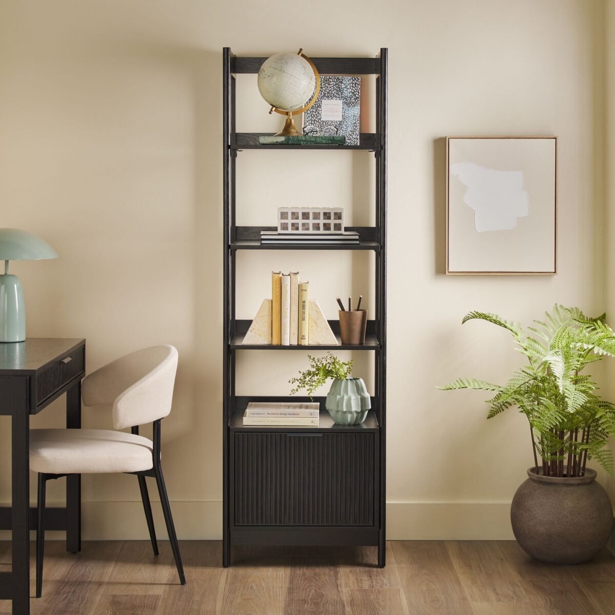 Holmes Modern Scandinavian Reeded Bookshelf - Image 16