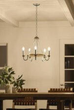 Barrett 22"W 5-Light Chandelier by Kichler Distressed Antique Gray with Brushed Nickel Finish - Image 3