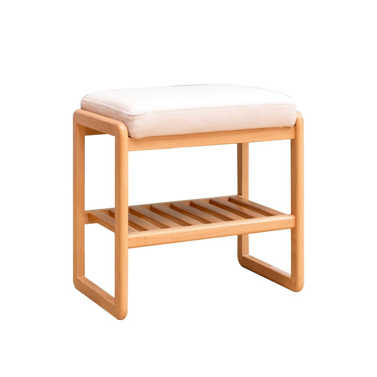 Walker Edison | Natural Solid Wood Entryway Shoe Bench - Image 6