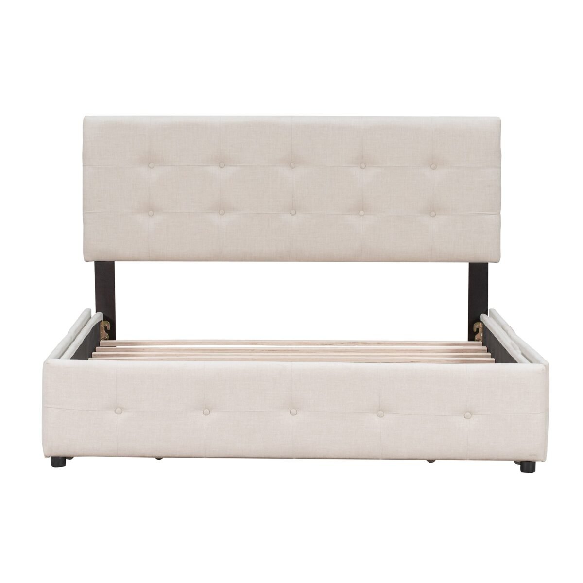 Walker Edison | Upholstered Queen Platform Bed with Storage - Image 4