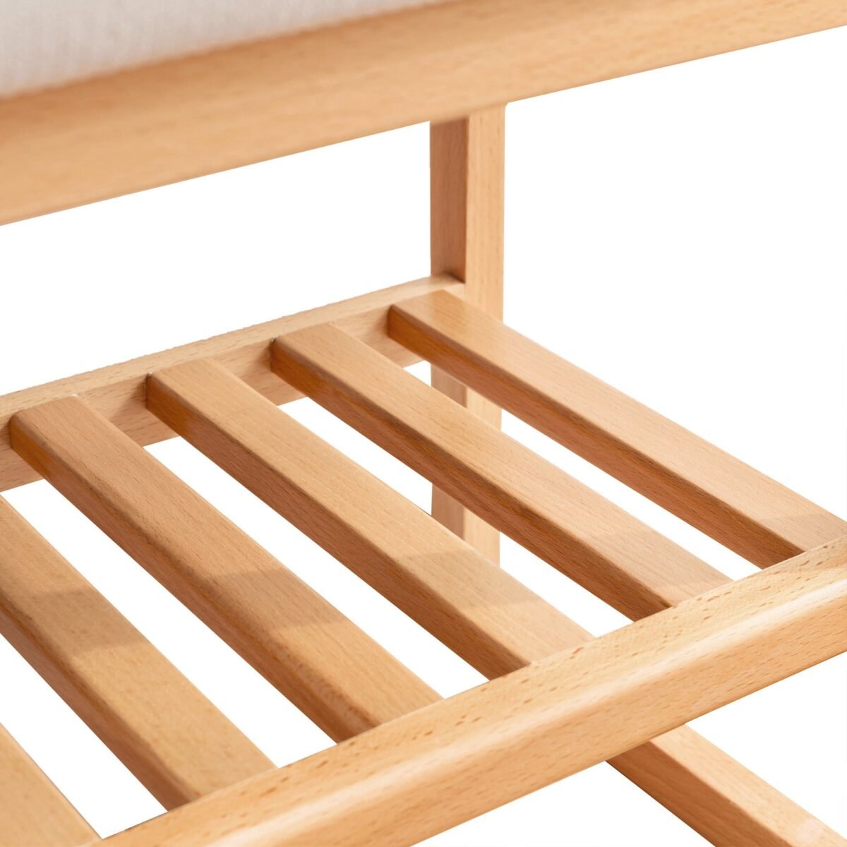 Walker Edison | Natural Solid Wood Entryway Shoe Bench - Image 11
