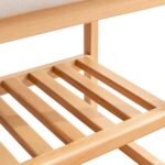 Walker Edison | Natural Solid Wood Entryway Shoe Bench - Image 11