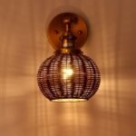 1-Light Traditional Rattan Golden Wall Sconce Light - Image 6
