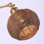 1-Light Traditional Rattan Golden Wall Sconce Light - Image 9