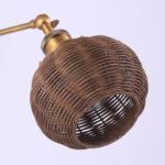 1-Light Traditional Rattan Golden Wall Sconce Light - Image 10