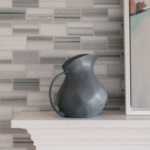 8.5" Warm Grey Aluminum Vase with Handle - Image 4