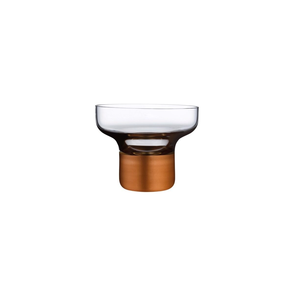 Contour Bowl High Foot with Clear Top and Copper Base - Image 1
