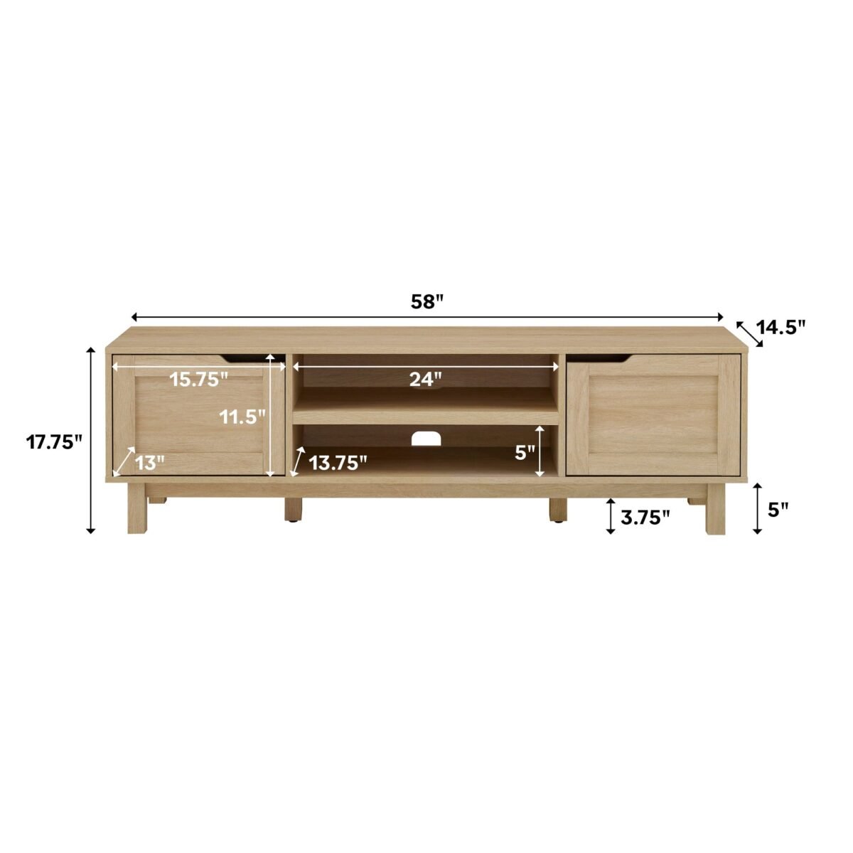 Tromso Modern 2-Door TV Stand for TVs up to 65” - Image 5