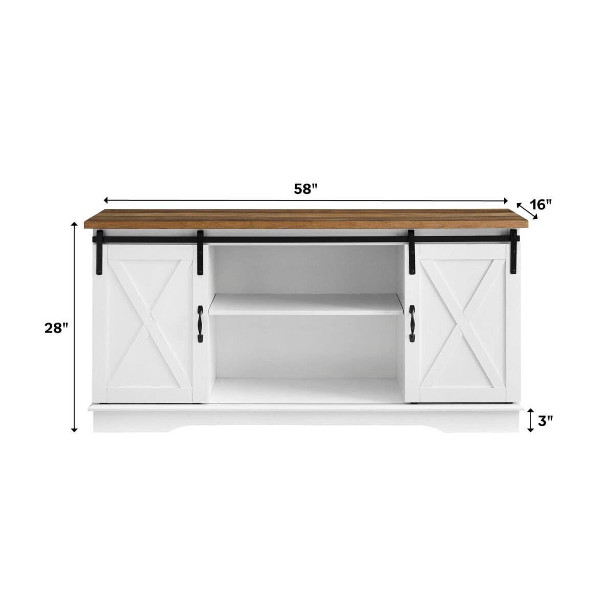 58" Sliding Barn Door TV Stand - Image 4