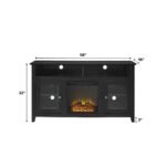Wasatch 58" Transitional Fireplace Glass Wood TV Stand - Image 2