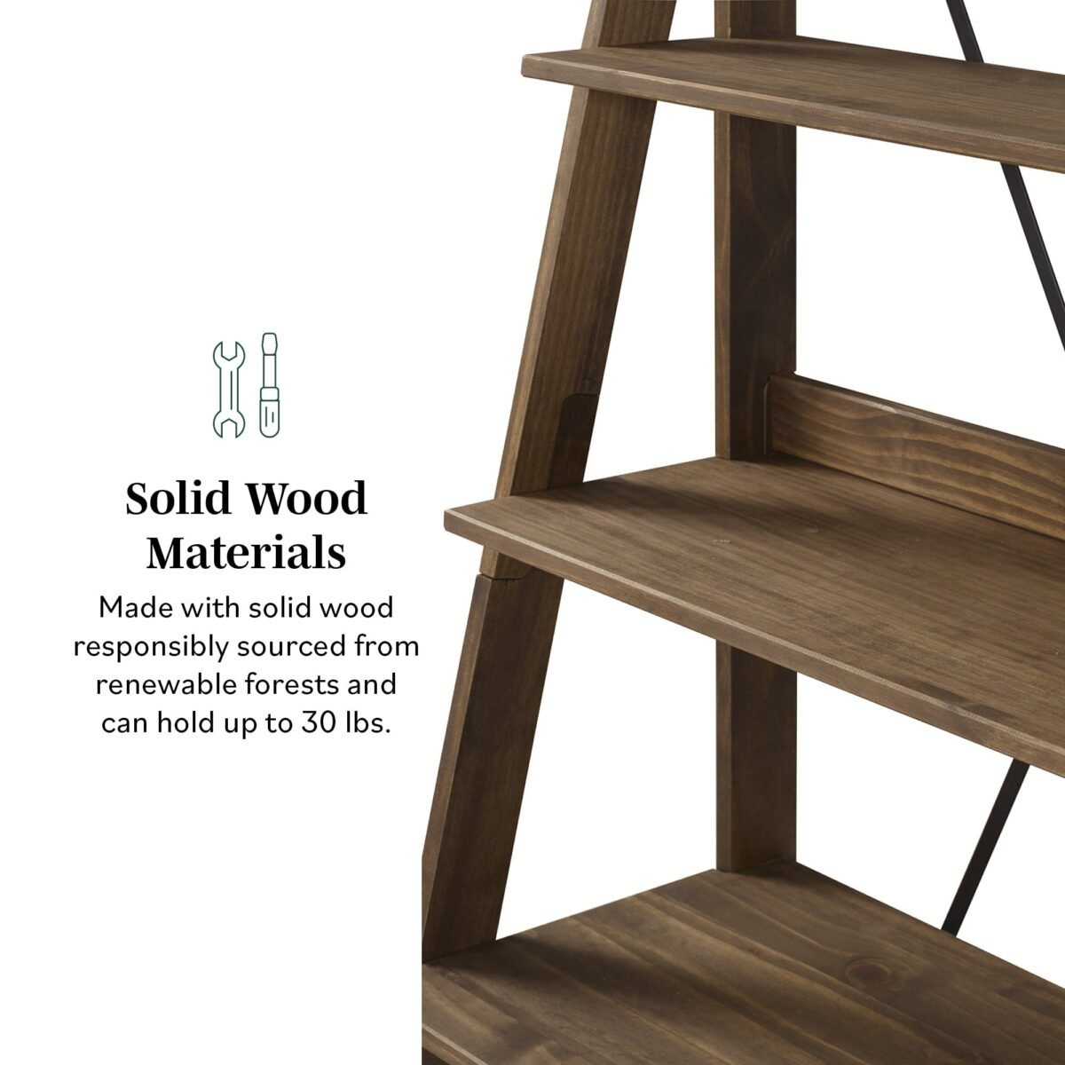 Frankie Solid Wood Bookshelf - Image 2