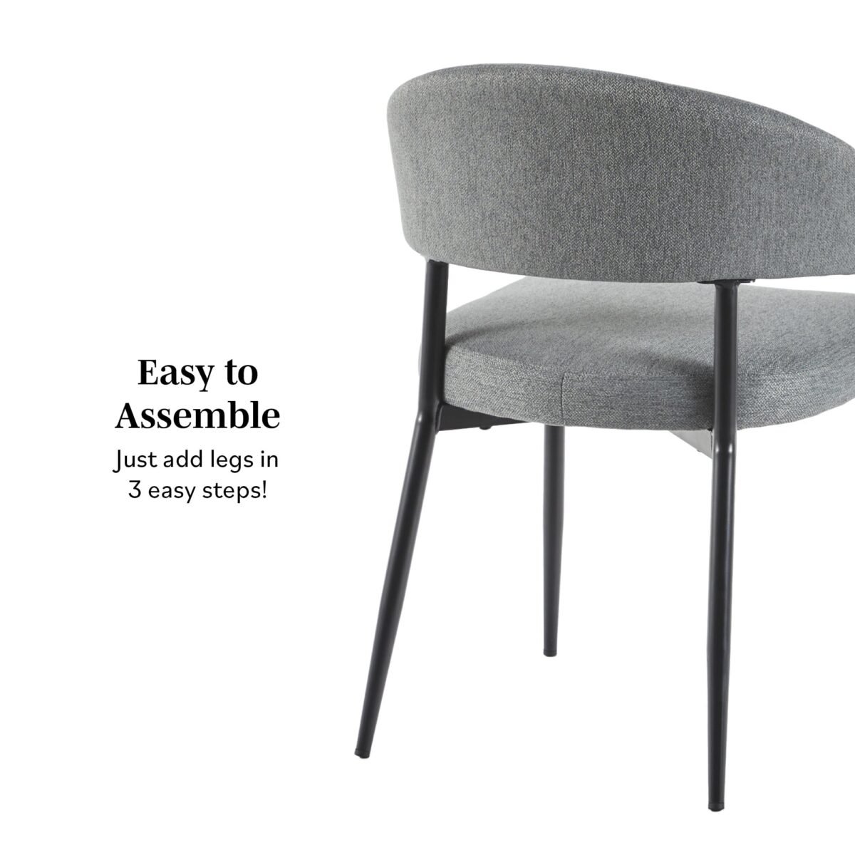 Alexis Modern Upholstered Curved Dining Chair, set of 2 - Image 8