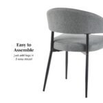 Alexis Modern Upholstered Curved Dining Chair, set of 2 - Image 8