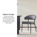 Alexis Modern Upholstered Curved Dining Chair, set of 2 - Image 7
