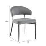 Alexis Modern Upholstered Curved Dining Chair, set of 2 - Image 9