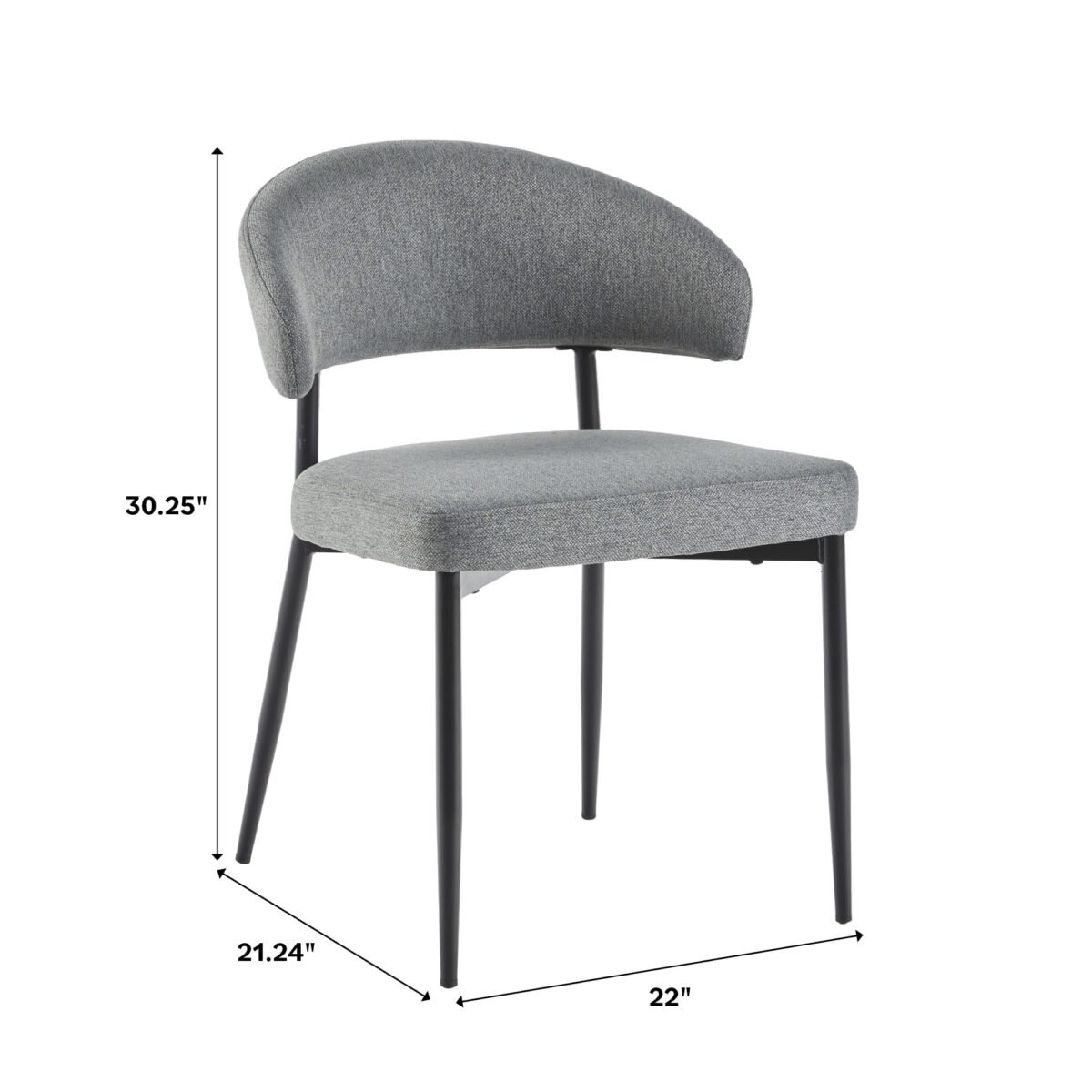 Alexis Modern Upholstered Curved Dining Chair, set of 2 - Image 9