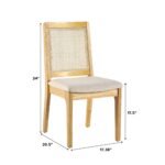 Catalina Solid Wood Dining Chair with Rattan Inset Back, Set of 2 - Image 5
