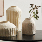 Paper Mache Ribbed Vase - Tall - Image 3