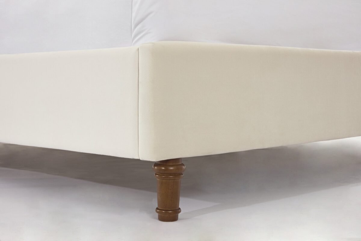 Walker Edison | Traditional Peyton Upholstered 54" High Headboard King Bed - Image 13