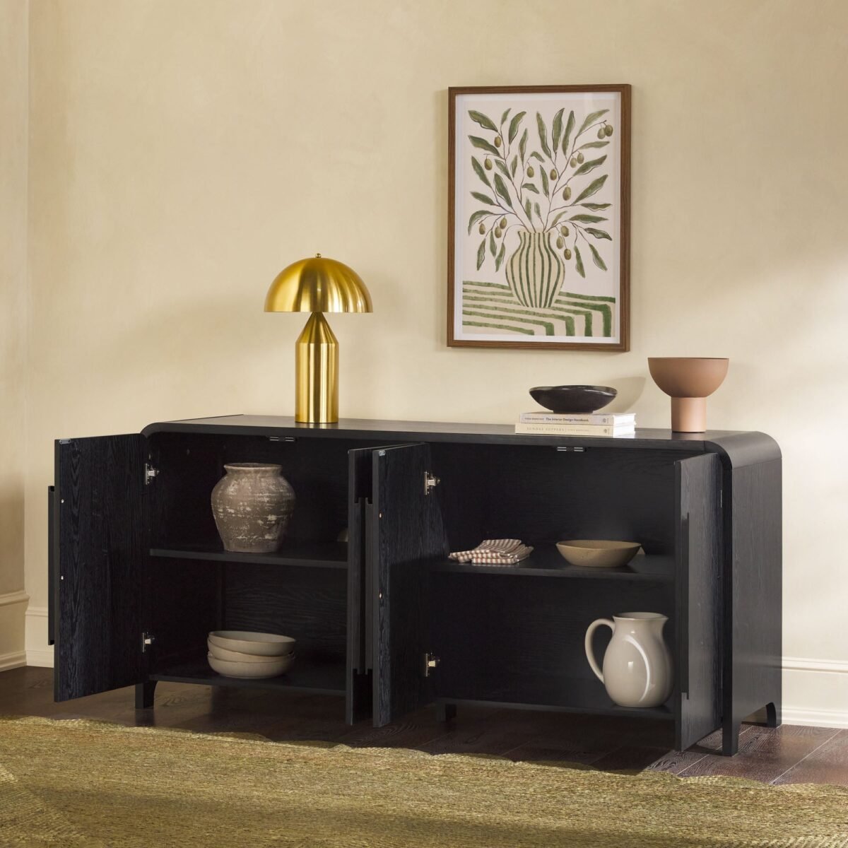 Chantelle Modern Curved Buffet Sideboard and TV Stand - Image 12