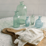 CG Hunter Handcrafted Grey and Green Lilies Linen Tablecloth - Elegant Durable Design for Dining Decor - Image 4