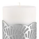 Crackle Jali Pillar Candle In Silver, Small - Image 5