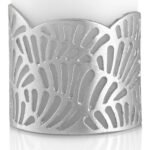 Crackle Jali Pillar Candle In Silver, Small - Image 3