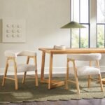 Ezra Modern Solid Wood Dining Chair with Boucle Upholstery (Set of 2) - Image 12