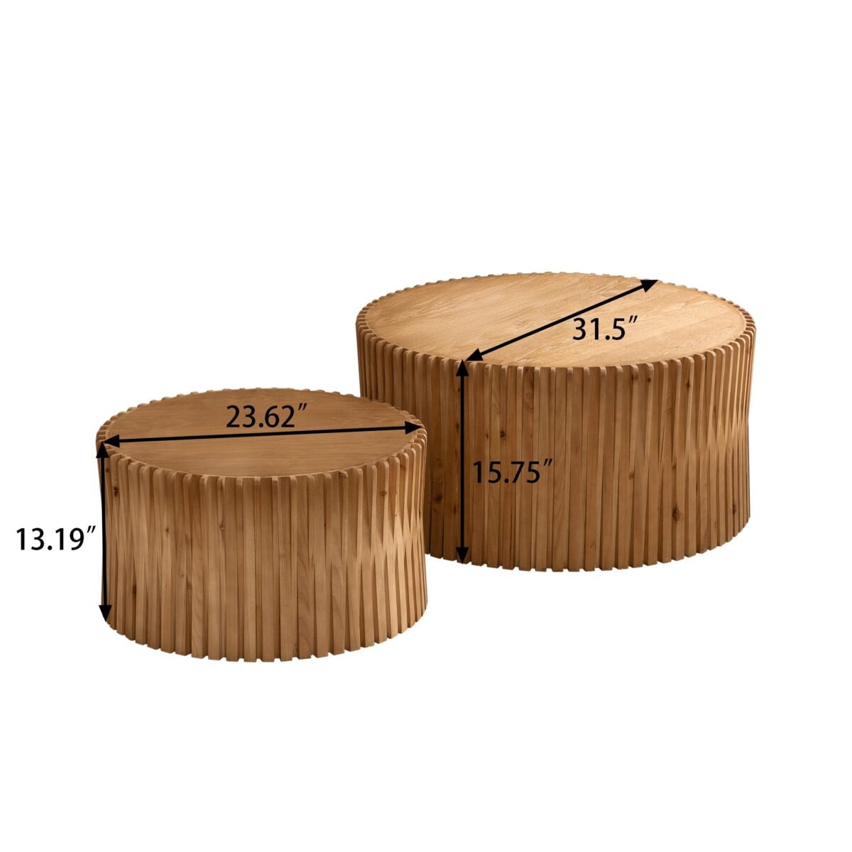 Walker Edison | Textured Nesting Coffee Table Set - Image 4