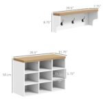 Walker Edison | Entryway 2-in-1 Coat Rack and Shoe Bench Set - Image 9