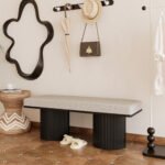 Walker Edison | Fluted Base Upholstered Bench - Image 3