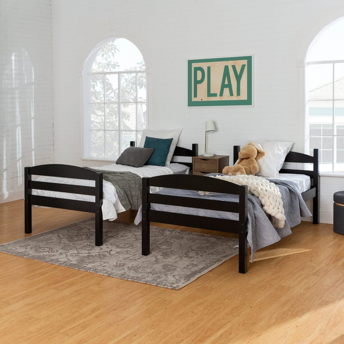 Carolina Transitional Solid Wood Twin-over-Twin Bunk Bed - Image 23