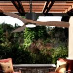 42 Inch Patio Guard IP65 Outdoor DC Motor Black Modern Hanging Buckle Downrod Ceiling Fan with Light - Image 2