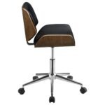 Walker Edison | Faux Leather with Wood Swivel Office Chair - Image 2