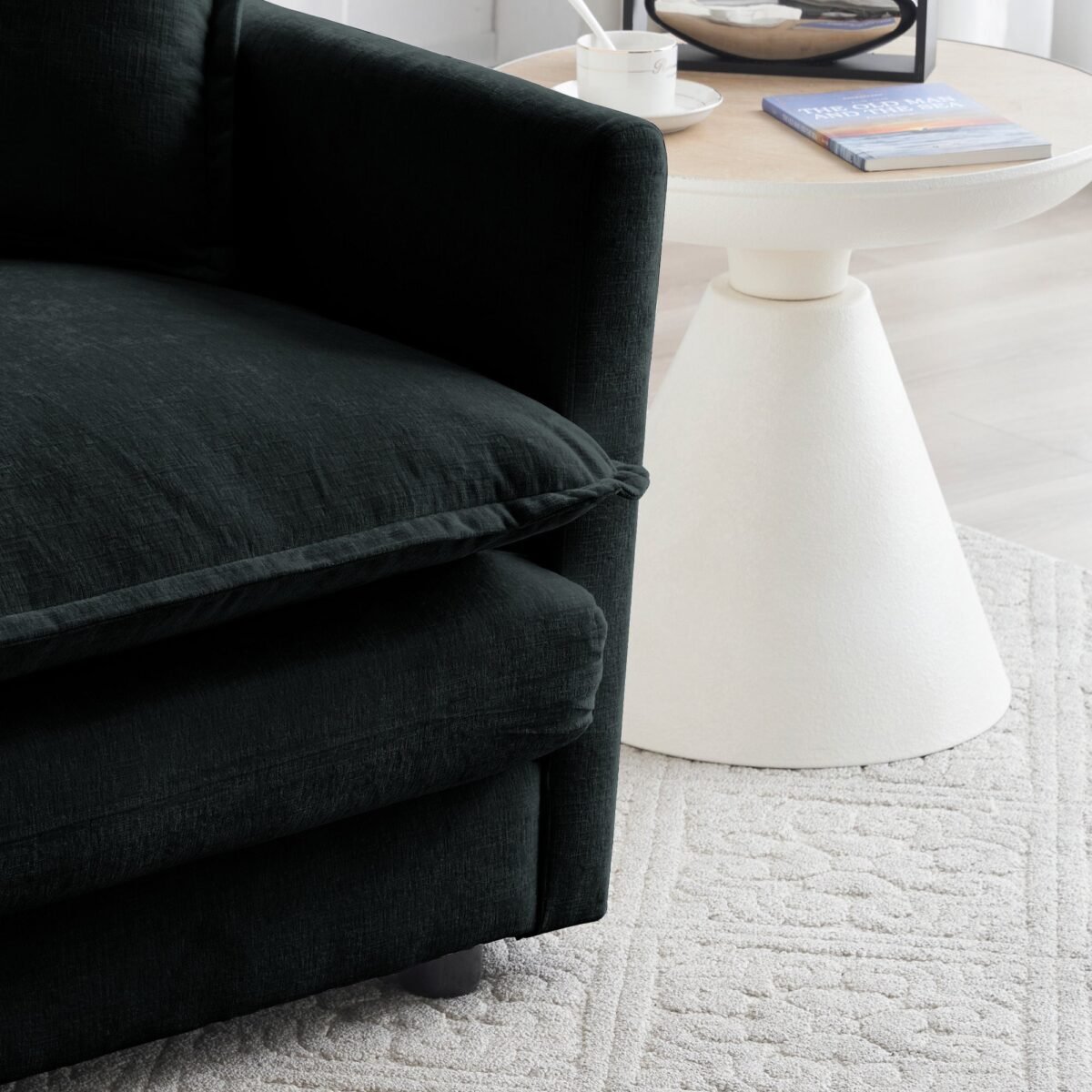 Walker Edison | Modern Chenille Cloud Couch - Image 12