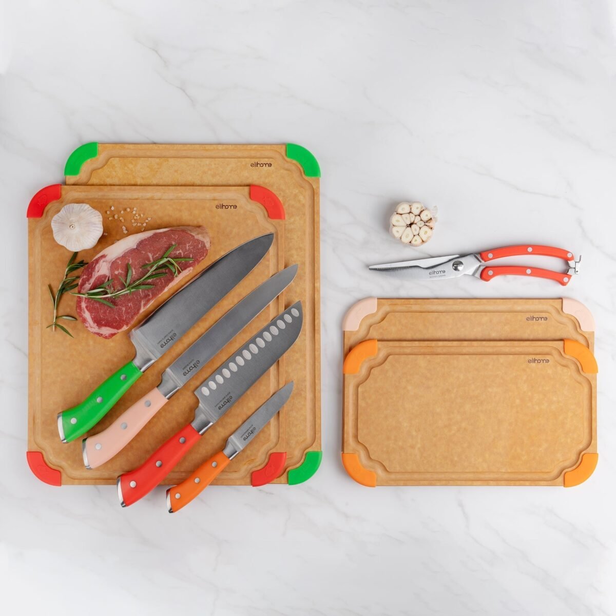 9 Piece CuttingWise Cutting Boards + Knife Set - Image 1