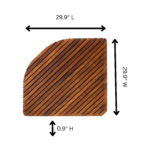 Airstream Oiled Teak Shower and Bath Mat with Rounded Edge 30″ x 30″ - Image 3