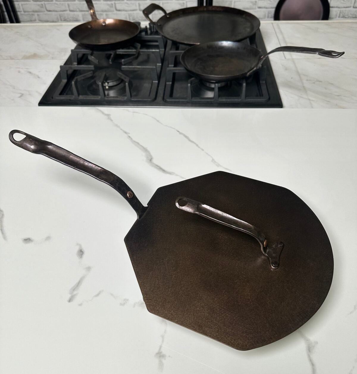 12" Hybrid Carbon Steel Skillet - Hand Forged - Image 6