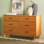 Sloane 6-Drawer Modern Solid Wood Dresser with Metal Handles - Image 3