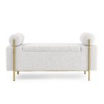 Walker Edison | Minimalist Upholstered Linen Storage Bench - Image 6