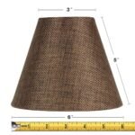 6"W x 5"H Set of 6 Chocolate Burlap Chandelier Lampshade - Image 3