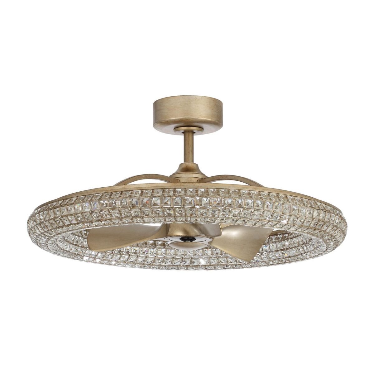 33" Modern DC Motor Crystal Ceiling Fan with Lighting and Remote Control - Image 10
