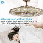 33" Modern DC Motor Crystal Ceiling Fan with Lighting and Remote Control - Image 6