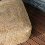 Handmade Square Braided Jute Ottoman Pouf - Artisanal Accent for Stylish Interiors - Image 3