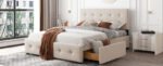Walker Edison | Upholstered Queen Platform Bed with Storage - Image 18