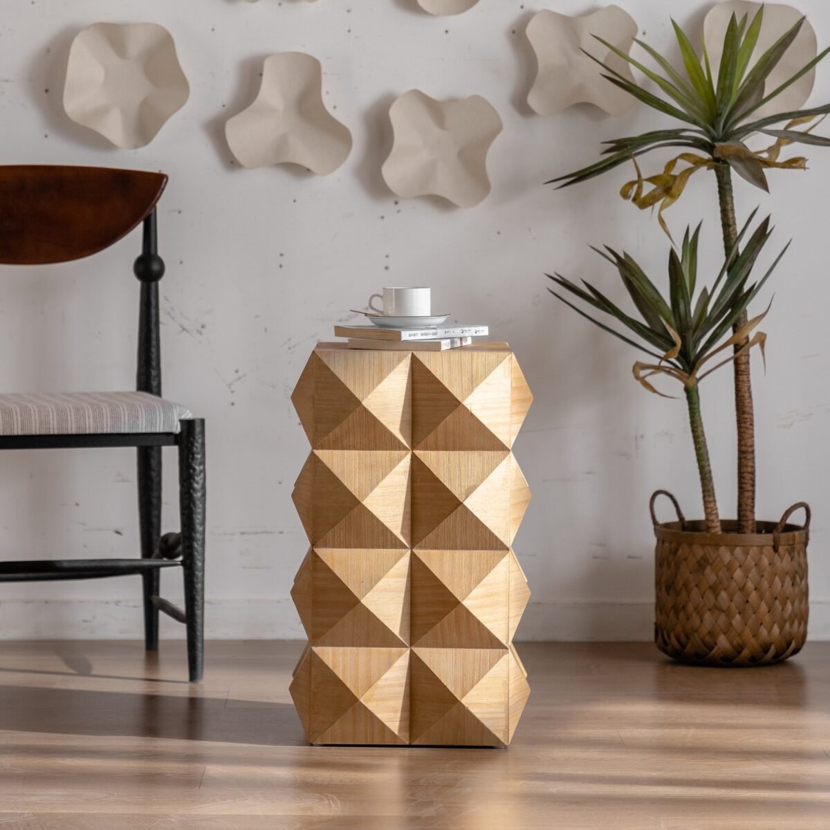 Walker Edison | Modern Embossed Pattern Side Table - Image 2