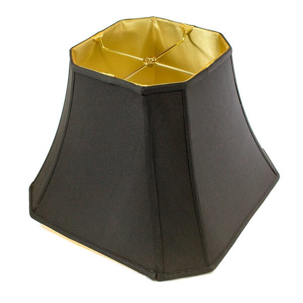 16"W x 12"H Square Cut Corner Shade Black Fabric/Gold Liner