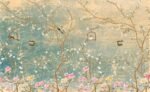 Vintage Florals on grunge Wallpaper Peel and Stick - Image 6
