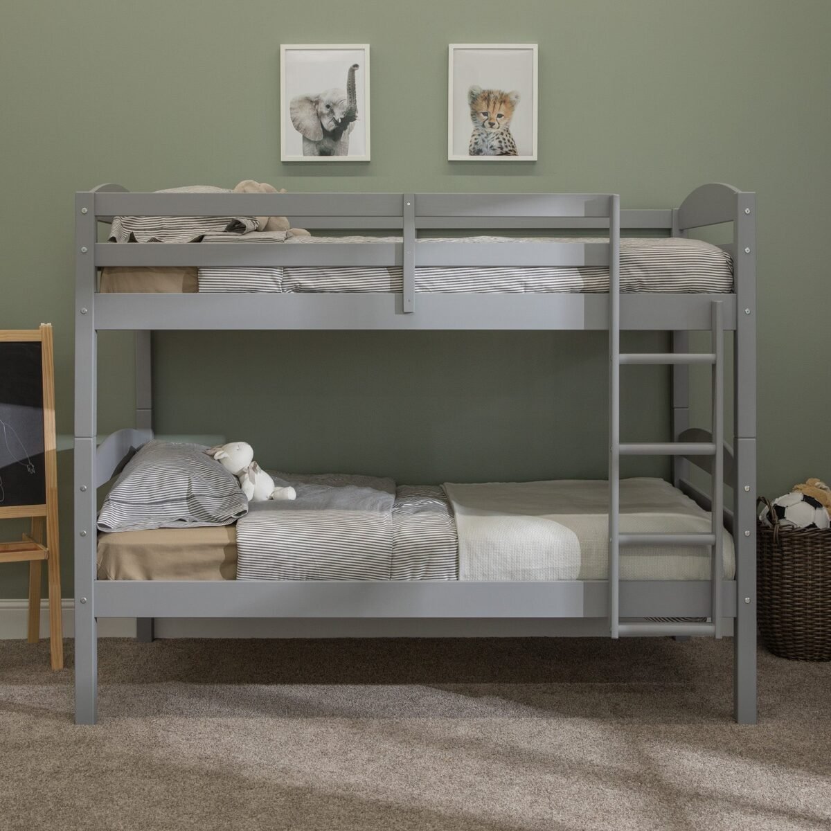 Carolina Transitional Solid Wood Twin-over-Twin Bunk Bed - Image 2