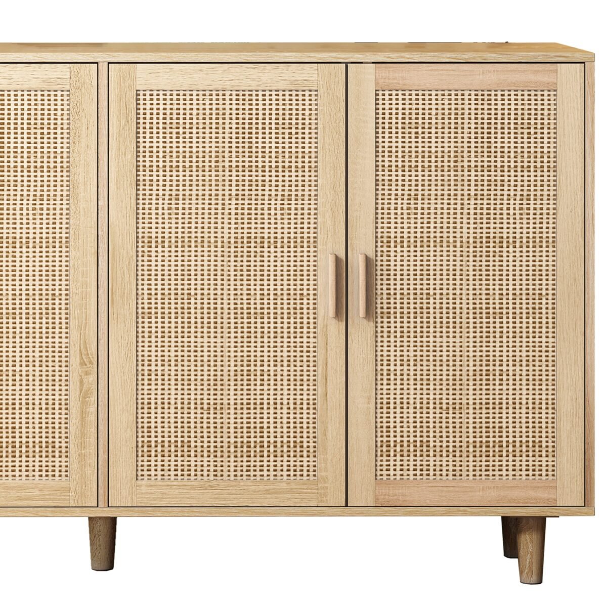 Walker Edison | Modern 4-Door Rattan Storage Sideboard TV Stand - Image 8